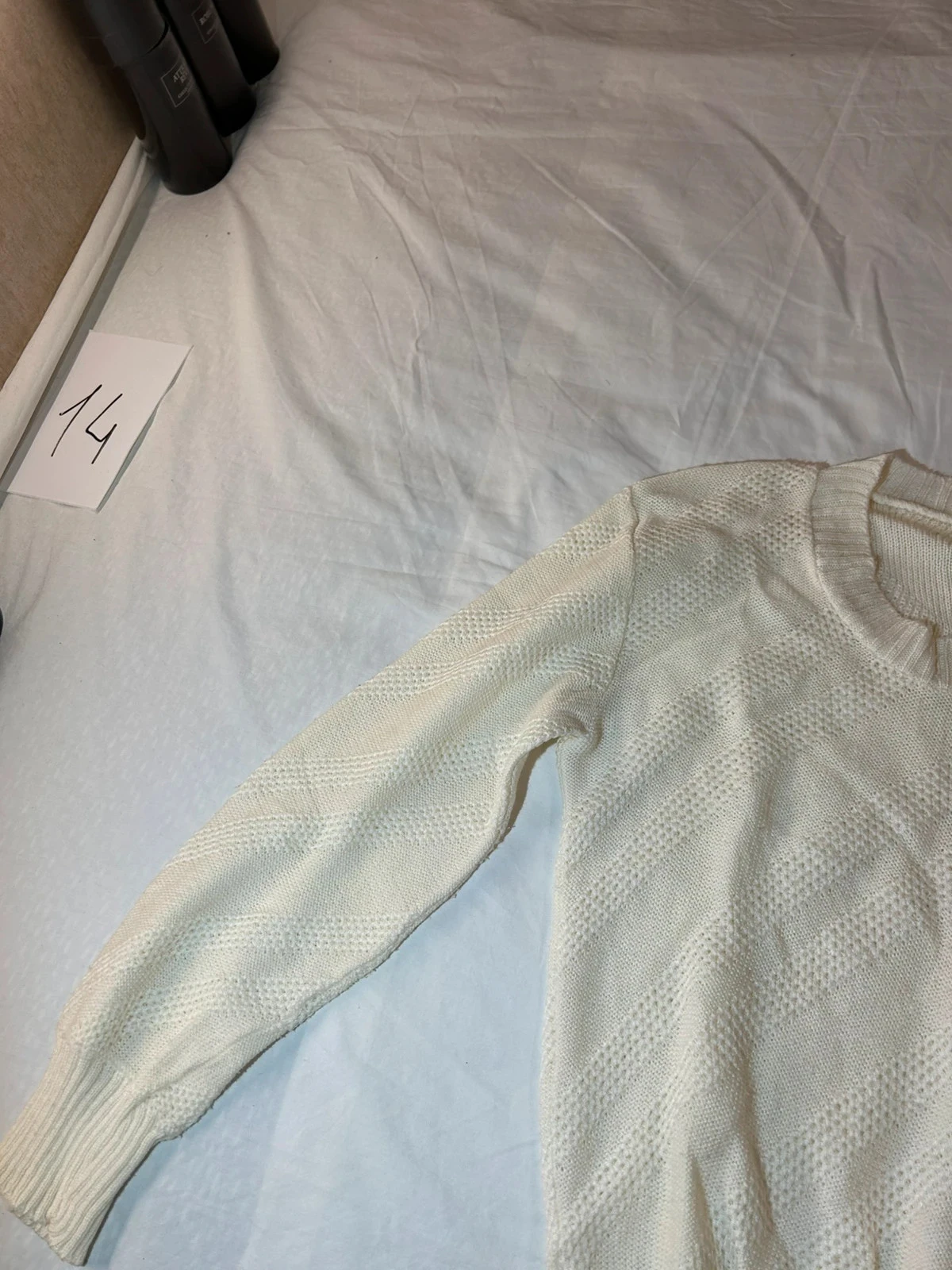 Beige crème vintage trui met ronde hals – photo 6